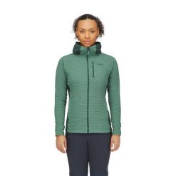 Bluza polarowa damska Rab Capacitor Hoody z kapturem. Zielone bluzy RAB, bez wzorów, z polaru, z kapturem. Za 314.99 zł.