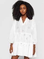 Seafolly Sukienka letnia Embroidery 54155 Biały Regular Fit. Białe sukienki Seafolly, na lato, l, bez wzorów, z bawełny, bez kołnierzyka, bez ramiączek. Za 359.99 zł.