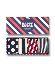Skarpetki Happy Socks Classic Navy Giftbox 4-pack. Niebieskie skarpety Happy Socks, bez wzorów, z bawełny. Za 197.40 zł.