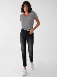 LTB Dżinsy "Freya" - Mom fit - w kolorze czarnym rozmiar: W27/L30. Czarne jeansy LTB, l, z aplikacjami, z podwyższonym stanem. Za 105.63 zł.