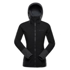 Bluza damska hybrydowa Alpine Pro Morgena. Czarne bluzy Alpine Pro, bez wzorów, bez kaptura. W wyprzedaży za 399.00 zł.