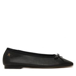 Baleriny Tommy Hilfiger. Czarne baleriny TOMMY HILFIGER, bez wzorów, bez obcasa. Za 279.99 zł.