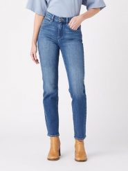 Wrangler Dżinsy - Regular fit - w kolorze niebieskim rozmiar: W33/L34. Niebieskie jeansy Wrangler, l, z aplikacjami, z podwyższonym stanem. Za 166.10 zł.