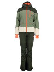 Peak Mountain 2-częściowy zestaw narciarski "Acorse" w kolorze khaki rozmiar: S. Brązowe kurtki sportowe Peak Mountain, m, bez wzorów, bez kaptura, narciarskie. Za 670.95 zł.