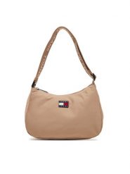 Tommy Jeans Torebka Tjw Ess Daily Shoulder Bag AW0AW17888 Beżowy. Brązowe torebki klasyczne Tommy Jeans, bez wzorów, z jeansu, bez dodatków. Za 259.99 zł.
