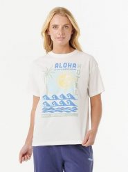 Rip Curl Koszulka "Aloha Hotel Relaxed" w kolorze białym rozmiar: S. Białe bluzki Rip Curl, s, bez wzorów, z bawełny, bez kołnierzyka, bez ramiączek. Za 61.60 zł.