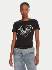 Desigual T-Shirt Letter Core 25WWTK04 Czarny Regular Fit. Czarne t-shirty Desigual, m, bez wzorów, z bawełny, bez kołnierzyka, bez ramiączek. Za 159.99 zł.