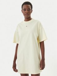 Calvin Klein Jeans Sukienka codzienna LV047F228G Biały Oversize. Białe sukienki Calvin Klein Jeans, na co dzień, xxl, bez wzorów, z bawełny, bez kołnierzyka, bez ramiączek, oversize. Za 289.99 zł.