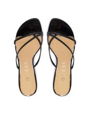 Guess Japonki FLJGZY PAF03 Czarny. Czarne klapki Guess, z aplikacjami, ze skóry, bez obcasa. Za 495.00 zł.