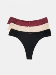 Majtki stringi 3 pack - kremowy. Białe stringi Sinsay, bez wzorów. Za 25.99 zł.