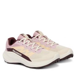 Buty do biegania Salomon. Białe obuwie sportowe Salomon, bez zapięcia, do biegania. Za 429.99 zł.