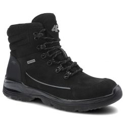 Czarne Trekkingi 4F Damskie Sportowe Buty Zimowe. Czarne botki 4f, z materiału, trekkingowe. Za 369.00 zł.