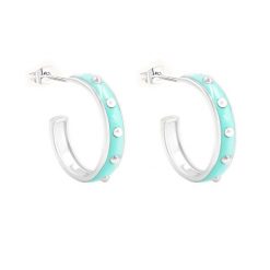 Kolczyki Colors z turkusową emalią posrebrzane. Szare kolczyki Lilou, posrebrzane, na sztyftcie. Za 199.00 zł.