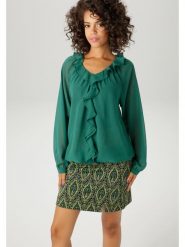 Aniston Bluzka w kolorze zielonym rozmiar: 46. Zielone bluzki Aniston, bez wzorów, bez kołnierzyka, bez ramiączek. Za 66.16 zł.