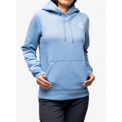 Bluza z kapturem damska Carhartt Logo Sleeve Graphic Sweatshirt. Niebieskie bluzy Carhartt, l, bez wzorów, z kapturem. Za 240.99 zł.