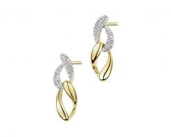 Kolczyki z żółtego złota z diamentami - 0,20 ct - próba 585. Żółte kolczyki Apart, z diamentem, złote. Za 3,990.00 zł.