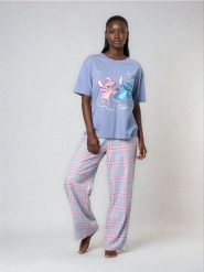 Bawełniana piżama dwuczęściowa z nadrukiem Stitch - błękitny. Niebieskie piżamy Sinsay, bez wzorów, z bawełny, bez ramiączek. Za 69.99 zł.