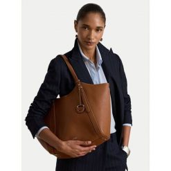 Torebka LAUREN RALPH LAUREN. Brązowe shopper Lauren Ralph Lauren, bez wzorów, bez dodatków. Za 2,199.00 zł.