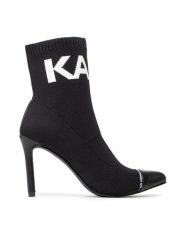 KARL LAGERFELD Botki KL31361A Czarny. Czarne botki KARL LAGERFELD, bez wzorów, z materiału, bez obcasa, na szpilce, bez zapięcia. Za 769.99 zł.