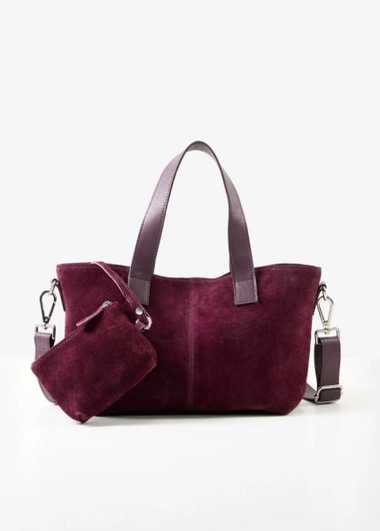 Torebka ze skóry zamszowej. Brązowe torebki klasyczne bonprix, bez wzorów, ze skóry, zamszowe, bez dodatków. Za 209.99 zł.