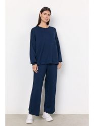 Soyaconcept Spodnie "Banu" w kolorze granatowym rozmiar: M. Niebieskie spodnie materiałowe Soyaconcept, m, bez wzorów, z materiału, z podwyższonym stanem. Za 131.43 zł.