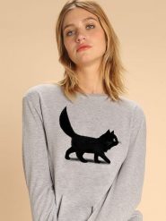 WOOOP Bluza "Creeping Cat" w kolorze szarym rozmiar: S. Szare bluzy Wooop, s, bez wzorów, bez kaptura. Za 108.99 zł.