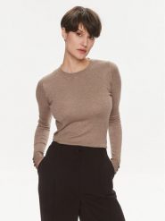 Vero Moda Sweter Silky 10268010 Brązowy Regular Fit. Brązowe swetry Vero Moda, s, bez wzorów, z syntetyku, bez ramiączek. Za 139.99 zł.