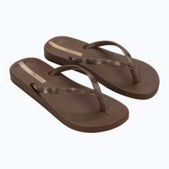 Japonki damskie Ipanema Mesh IX. Brązowe klapki Ipanema, bez wzorów, z meshu, bez obcasa. Za 79.99 zł.