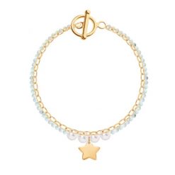 Bransoletka Snowy Sparkle. Białe bransoletki Lilou, z perłą, pozłacane. Za 269.40 zł.