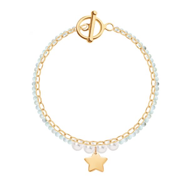 Bransoletka Snowy Sparkle. Białe bransoletki Lilou, z perłą, pozłacane. Za 269.40 zł.