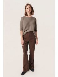 Soaked in Luxury Sweter "Tuesday" w kolorze jasnobrązowo-szarym rozmiar: L. Brązowe swetry Soaked in Luxury, l, bez wzorów, bez ramiączek. Za 156.61 zł.