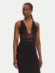 Elisabetta Franchi Body BO03452E2 110 Czarny Regular Fit. Czarne body Elisabetta Franchi, bez wzorów, z syntetyku. Za 1,149.00 zł.