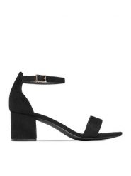 JENNY Sandały CEO-WS0730-06 Czarny. Czarne sandały Jenny, bez wzorów, z materiału, bez obcasa, na słupku, bez zapięcia. Za 119.99 zł.