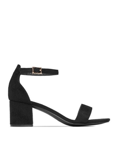 JENNY Sandały CEO-WS0730-06 Czarny. Czarne sandały Jenny, bez wzorów, z materiału, bez obcasa, na słupku, bez zapięcia. Za 119.99 zł.