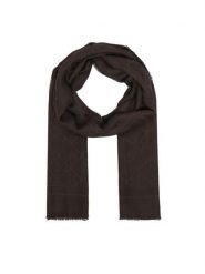 Calvin Klein Szal Emblem Aop Glossy Tonal Scarf LV04F8096G Brązowy ciemny. Brązowe rękawiczki Calvin Klein, bez wzorów, z materiału. Za 269.99 zł.