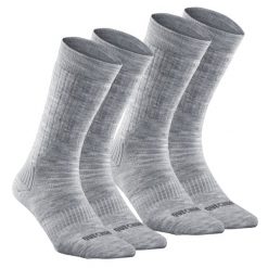Skarpety turystyczne Quechua Hike 100 mid x 2. Szare skarpety QUECHUA, bez wzorów, z dzianiny. Za 34.99 zł.