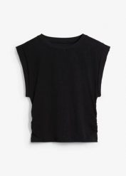 T-shirt z czystej bawełny. Białe t-shirty bonprix, bez wzorów, z bawełny, bez kołnierzyka, bez ramiączek. Za 32.99 zł.