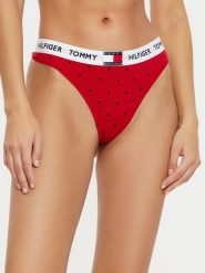 Tommy Hilfiger Stringi UW0UW05656 Czerwony. Czerwone stringi TOMMY HILFIGER, bez wzorów, z bawełny. Za 59.99 zł.