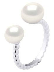 Pearl Addict Srebrny pierścionek z perłami rozmiar: onesize. Szare pierścionki Pearl Addict, z perłą, srebrne. Za 208.99 zł.