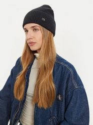 Calvin Klein Czapka K60K612592 Czarny. Czarne czapki Calvin Klein, bez wzorów, z materiału. Za 229.99 zł.