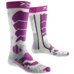 Skarpety narciarskie damskie X-Socks Ski Control 2.0 fioletowe. Białe skarpety X Socks, bez wzorów, z dzianiny. Za 55.00 zł.