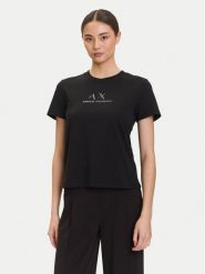 Armani Exchange T-Shirt XW001345 AF16356 UC001 Czarny Regular Fit. Czarne t-shirty Armani Exchange, s, bez wzorów, z bawełny, bez kołnierzyka, bez ramiączek. Za 329.99 zł.