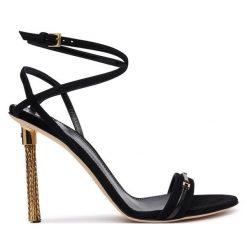 Sandały Elisabetta Franchi. Czarne sandały Elisabetta Franchi, bez wzorów, bez obcasa, na szpilce, bez zapięcia. Za 3,249.00 zł.