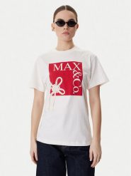 MAX&Co. T-Shirt Mcivolare 2618971016200 Écru Regular Fit. T-shirty MAX&Co., l, bez wzorów, z bawełny, bez kołnierzyka, bez ramiączek. Za 529.99 zł.
