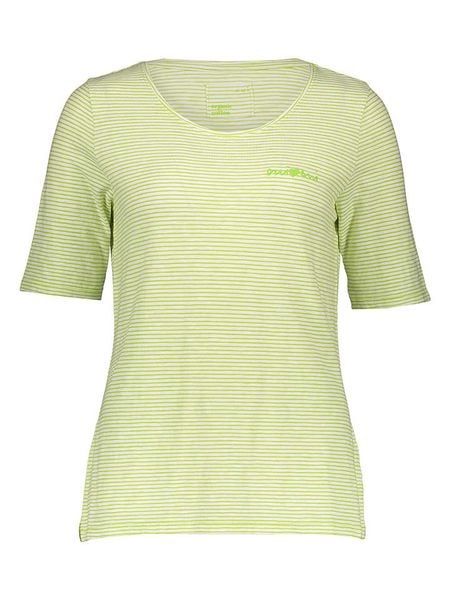 Oui Koszulka w kolorze jasnozielonym rozmiar: 36. Zielone bluzki Oui, bez wzorów, z bawełny, bez kołnierzyka, bez ramiączek. Za 130.99 zł.