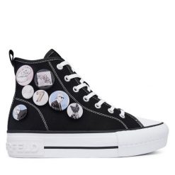 Trampki KARL LAGERFELD. Czarne trampki KARL LAGERFELD, bez wzorów, bez zapięcia. Za 704.99 zł.