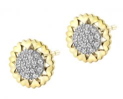 Kolczyki z żółtego złota z diamentami - 0,11 ct - próba 585. Żółte kolczyki Apart, z diamentem, złote. Za 2,190.00 zł.