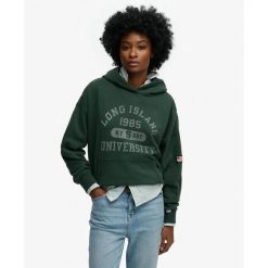 Bluza damska z kapturem Superdry Athletic Essentials. Zielone bluzy Superdry, bez wzorów, z kapturem. Za 284.00 zł.