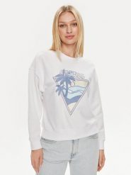 Guess Bluza W4GQ11 KBK32 Biały Relaxed Fit. Białe bluzy Guess, l, z aplikacjami, z bawełny, bez kaptura. Za 169.99 zł.