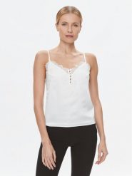 Marciano Guess Top 3BGH52 9444Z Biały Regular Fit. Białe topy Marciano Guess, z aplikacjami, z syntetyku, bez kołnierzyka, bez ramiączek. Za 229.99 zł.